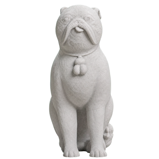 Chinese Porcelain Pug Dog B (One of a Pair)