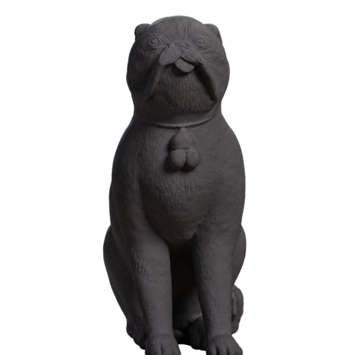 Chinese Porcelain Pug Dog A (One of a Pair)