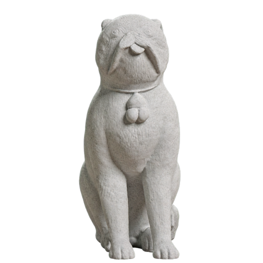 Chinese Porcelain Pug Dog A (One of a Pair)