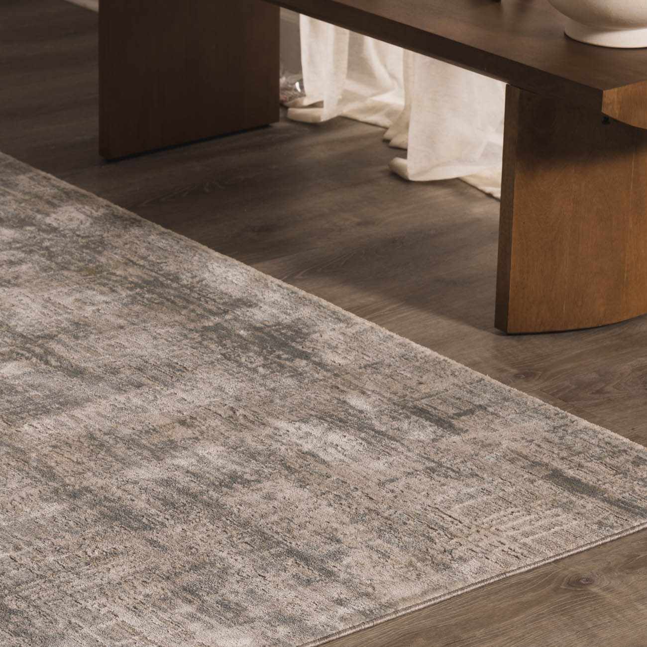 Fallin Gray Thick Luxe Abstract Striped Rug