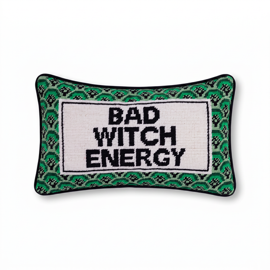 Bad Witch Energy Needlepoint Pillow