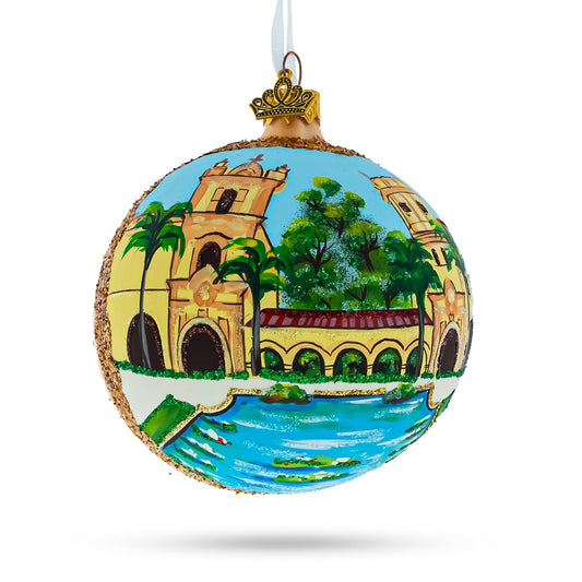 Balboa Park, San Diego, California Glass Ball Christmas Ornament 4 Inches