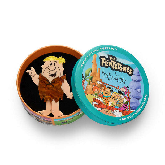 a round box with a cartoon character inside