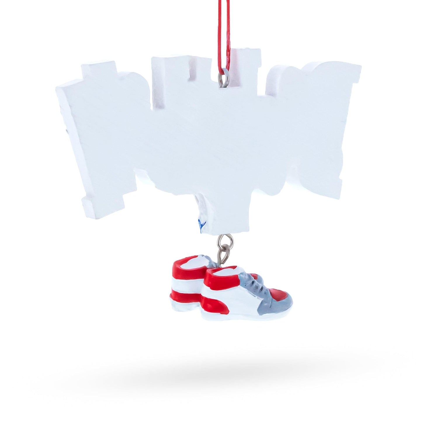 Basketball Word with Shoe and Hoop Resin Christmas Ornament