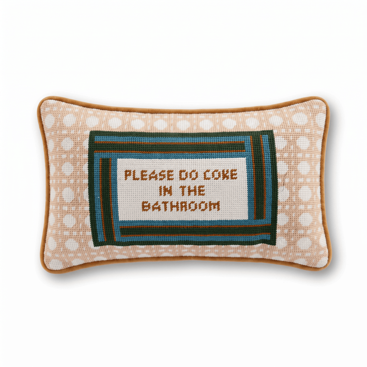 Bathroom Etiquette Needlepoint Pillow