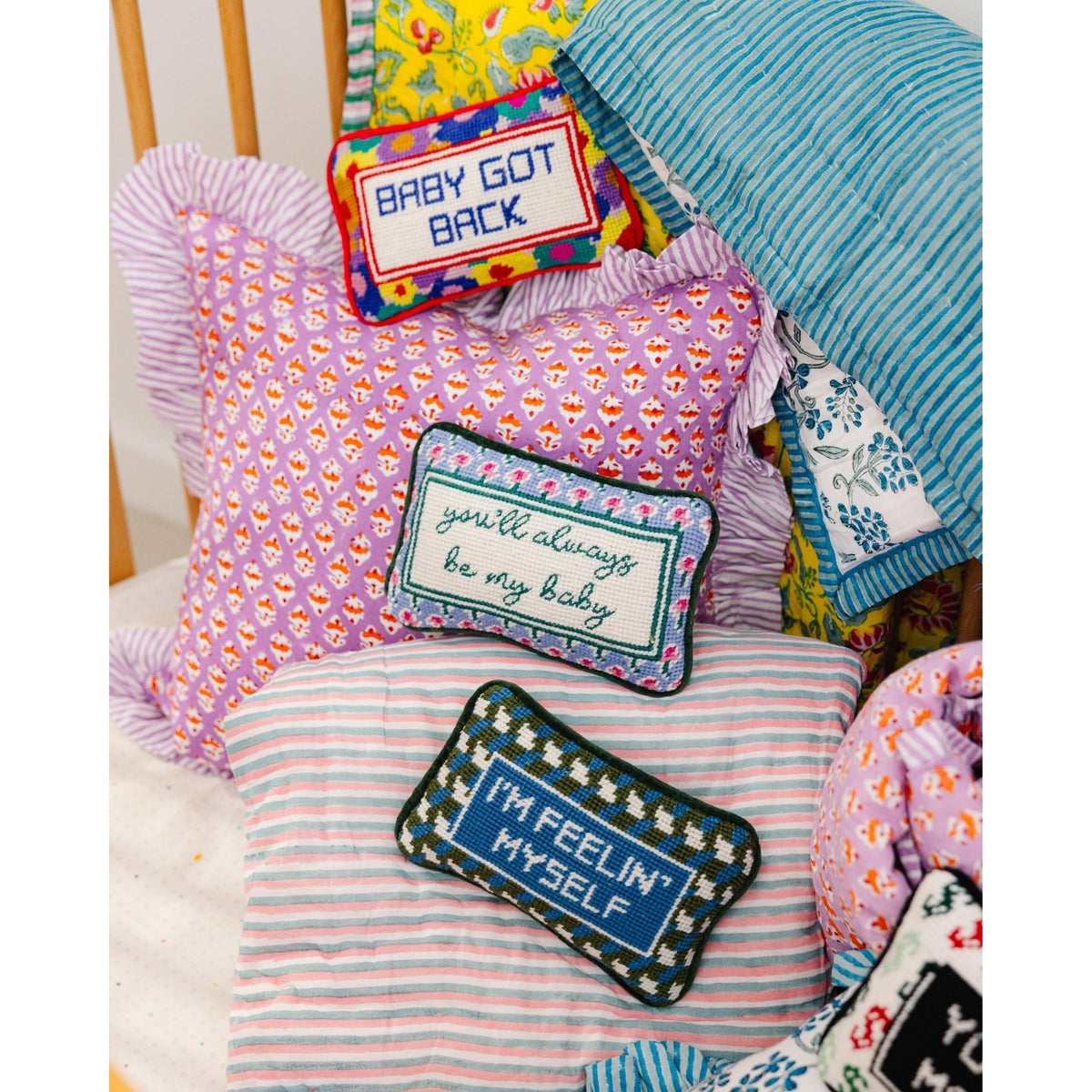 Be My Baby Mini Needlepoint Pillow