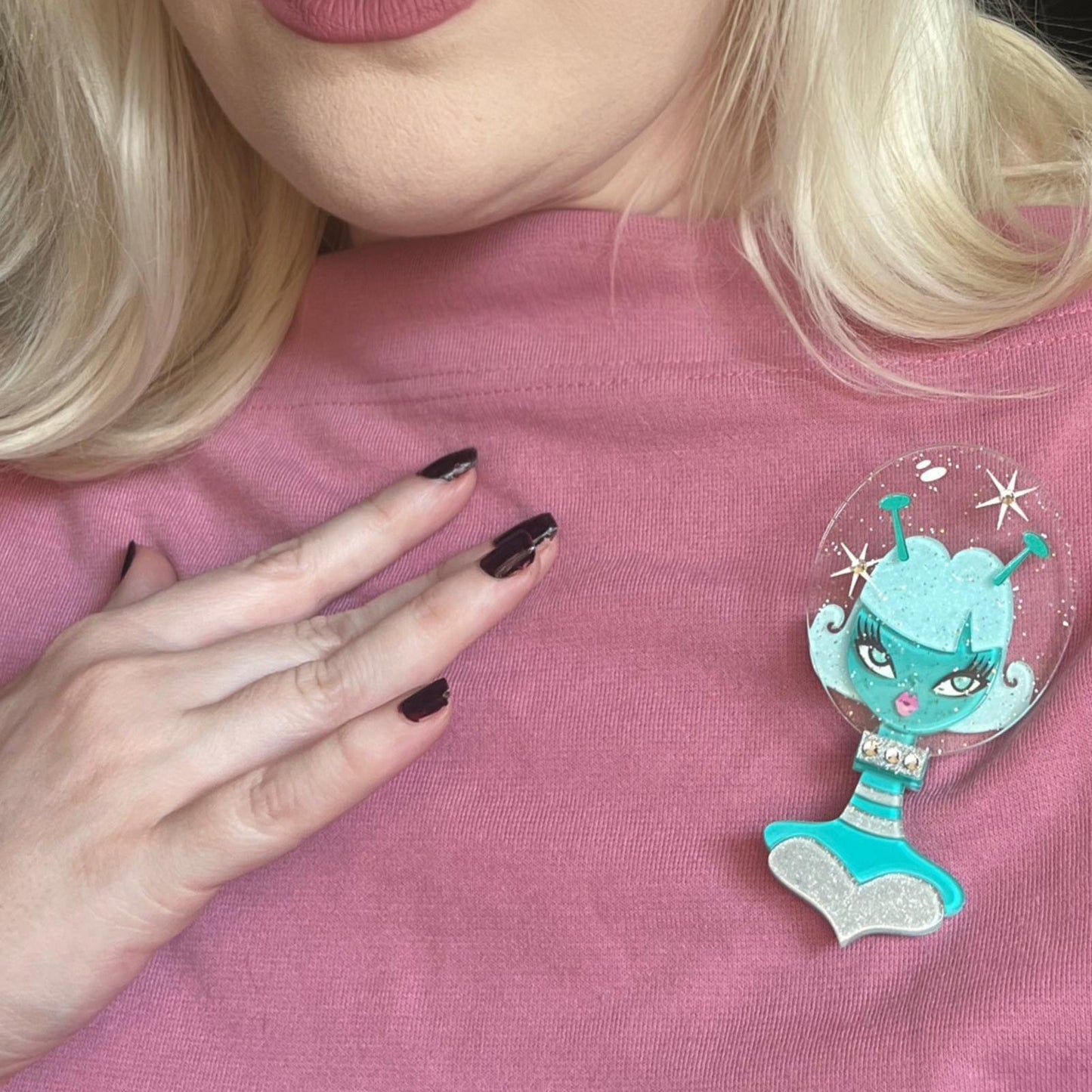 Beam Me Up Babe Spooky Doll Brooch by Miss Fluff x Lipstick & Chrome