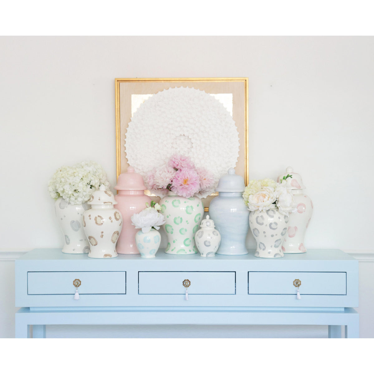 Beige Leopard Print Ginger Jars