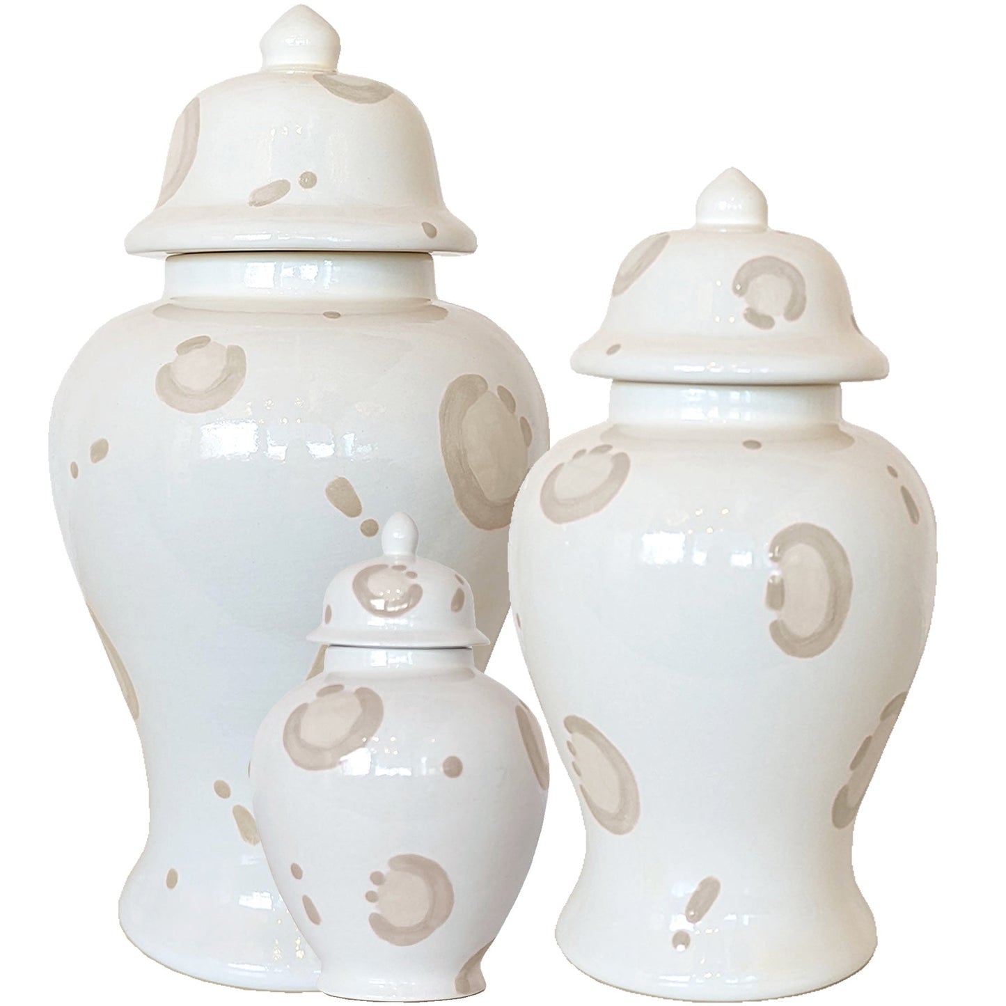 Beige Leopard Print Ginger Jars