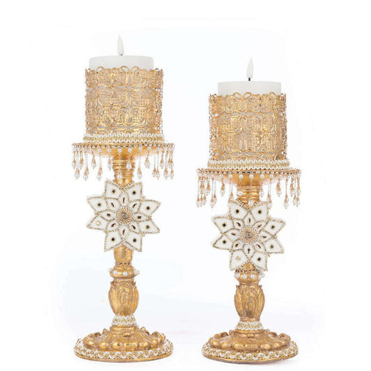 Bells of Brilliance Gold Candle Sticks Set of 2 by Katherine's Collection
