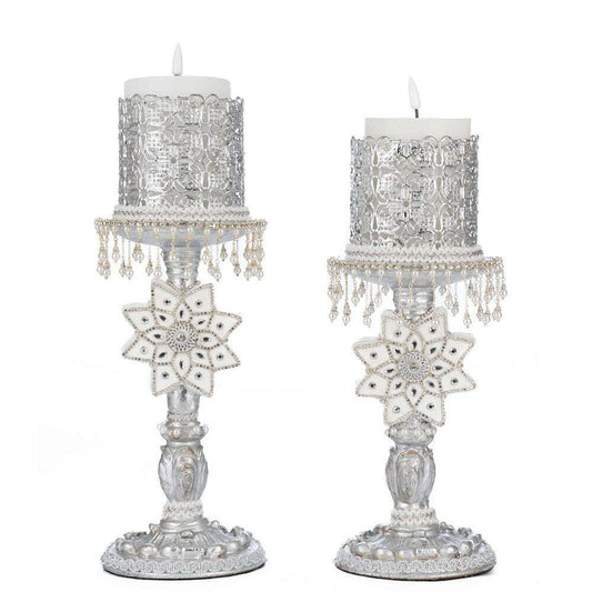 Bells of Brilliance Silver Candle Sticks Set of 2 by Katherine's Collection