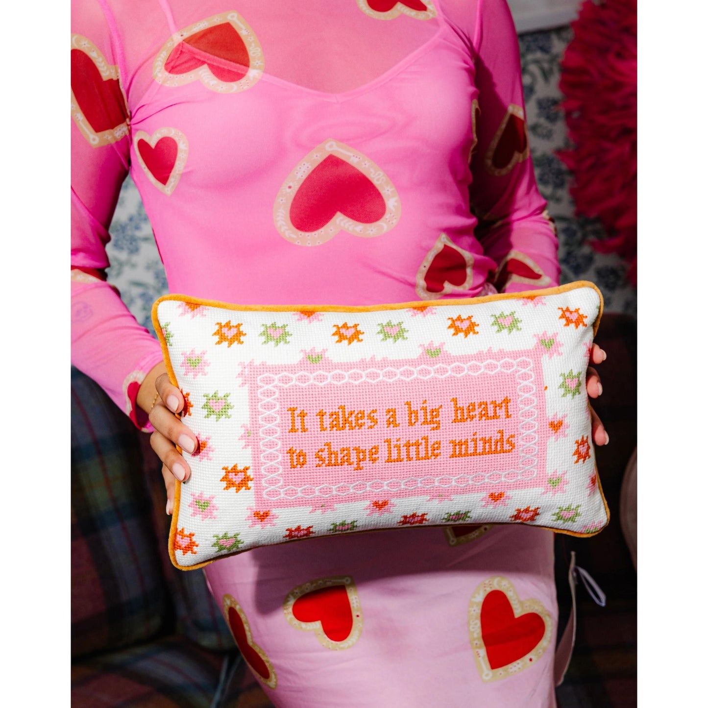 Big Heart Needlepoint Pillow