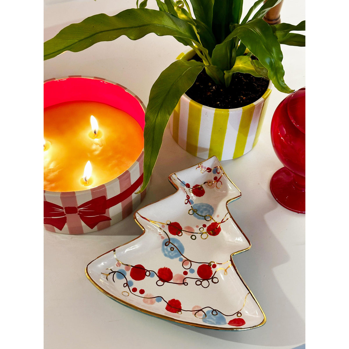 Big Top Stripes Handpoured Candle & Vase
