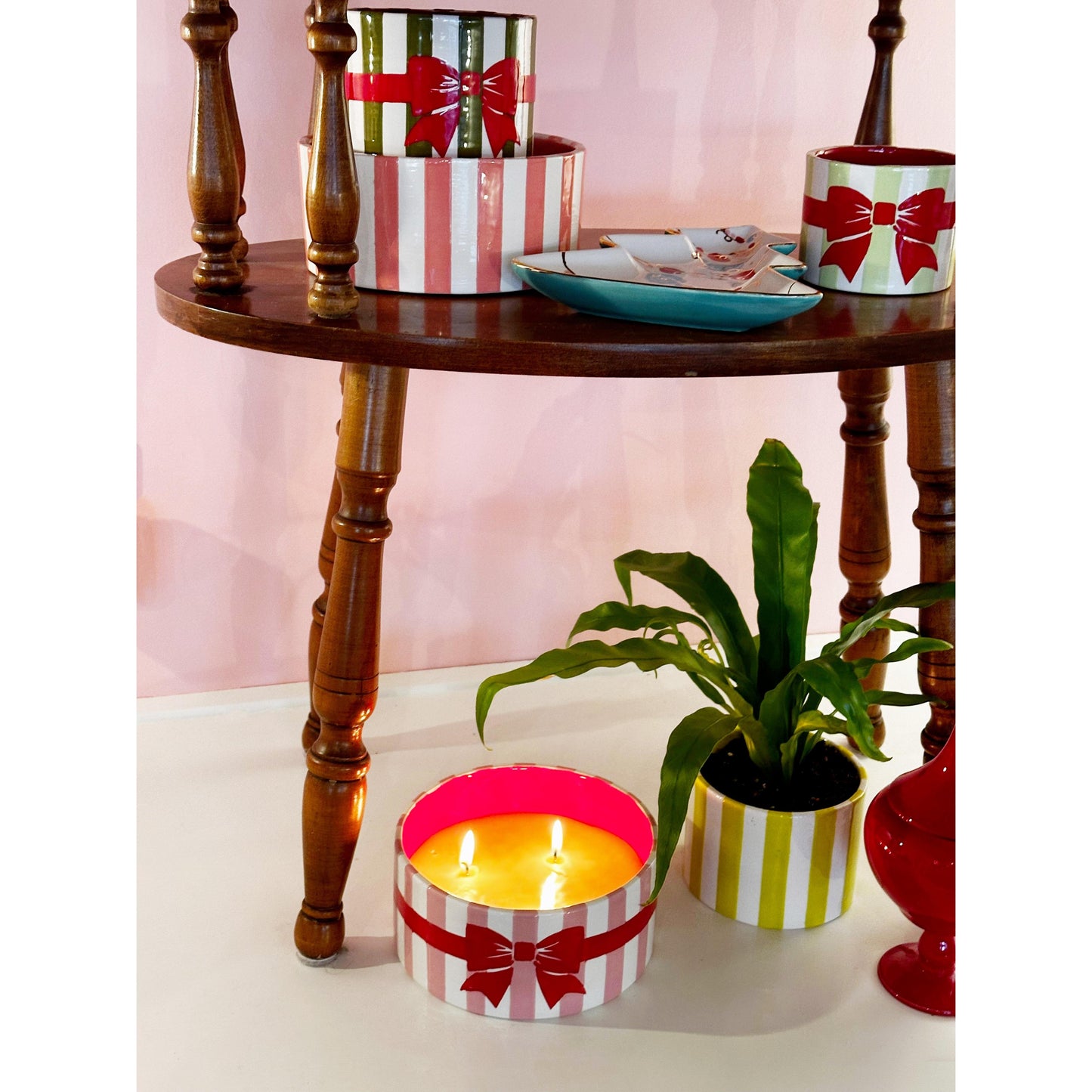 Big Top Stripes Handpoured Candle & Vase