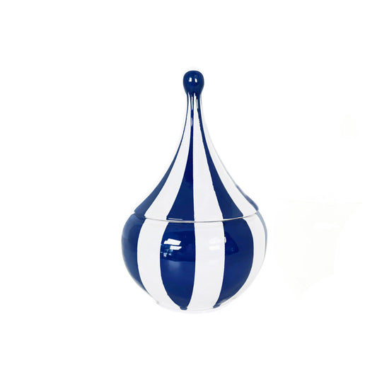 Big Top Stripes Teardrop Jars in Dutch Boy Blue