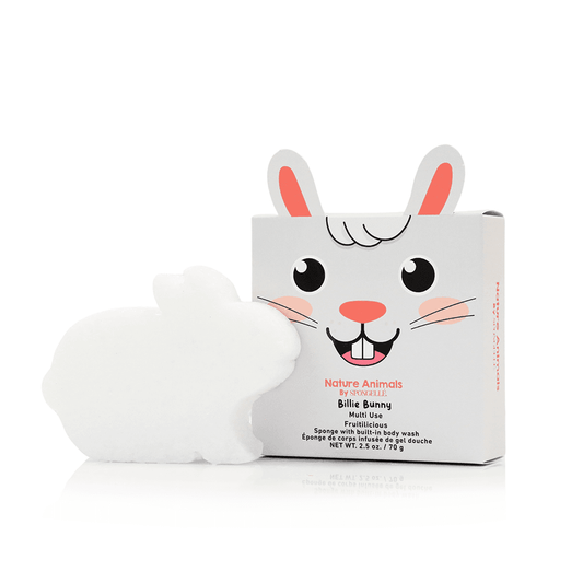 a white box with a bunny face on it
