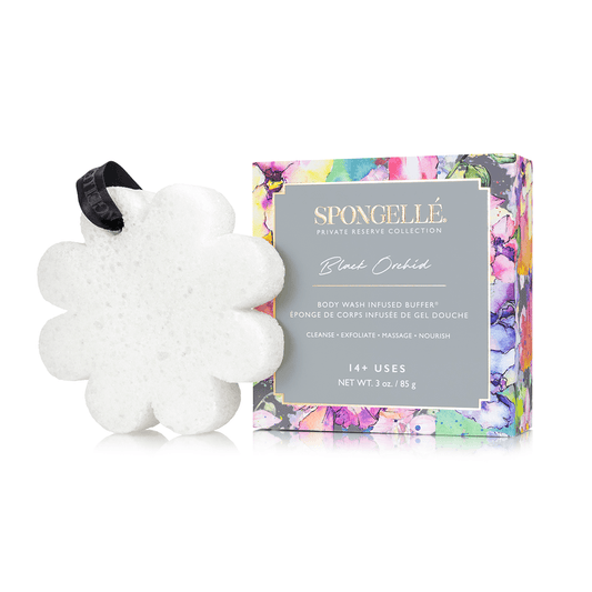 a white sponge next to a box