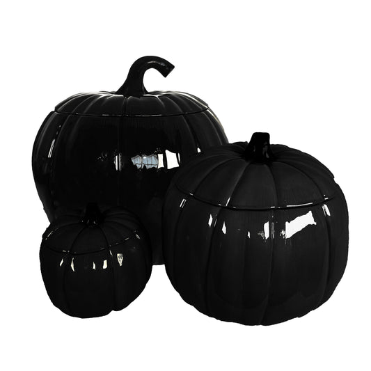 Solid Black Pumpkin Jars