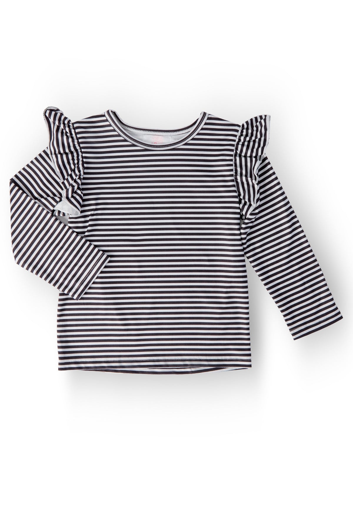 a black and white striped shirt