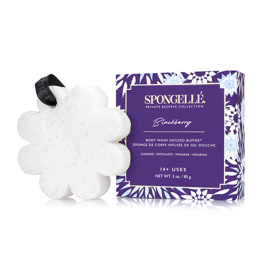 a white sponge next to a box