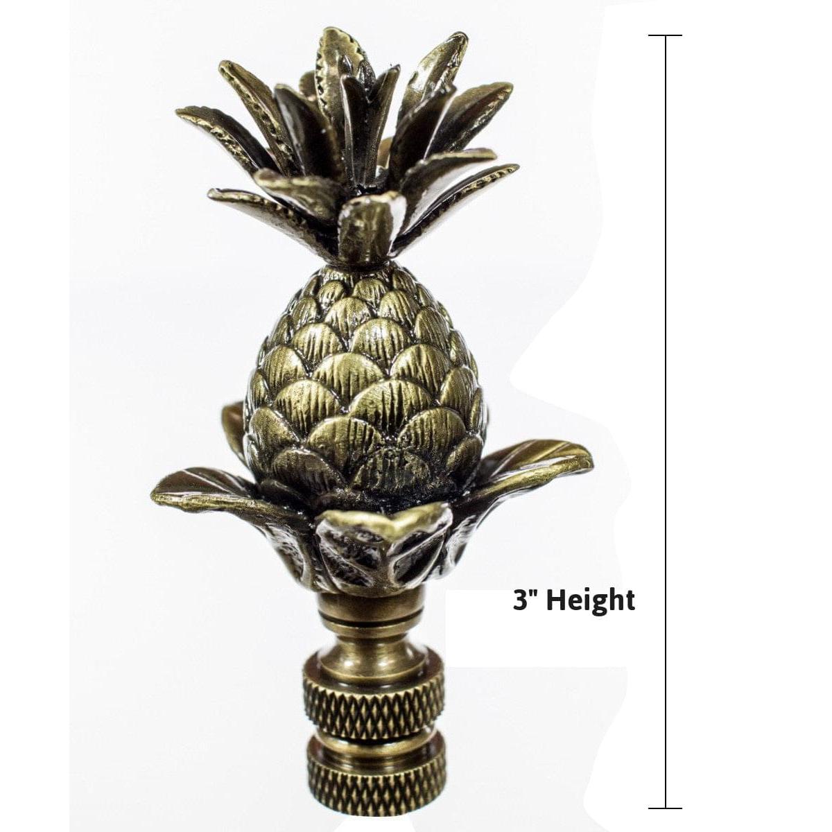 Blooming Pineapple Ceiling Fan Pull, 3"h with 12" Antiqued Brass Chain