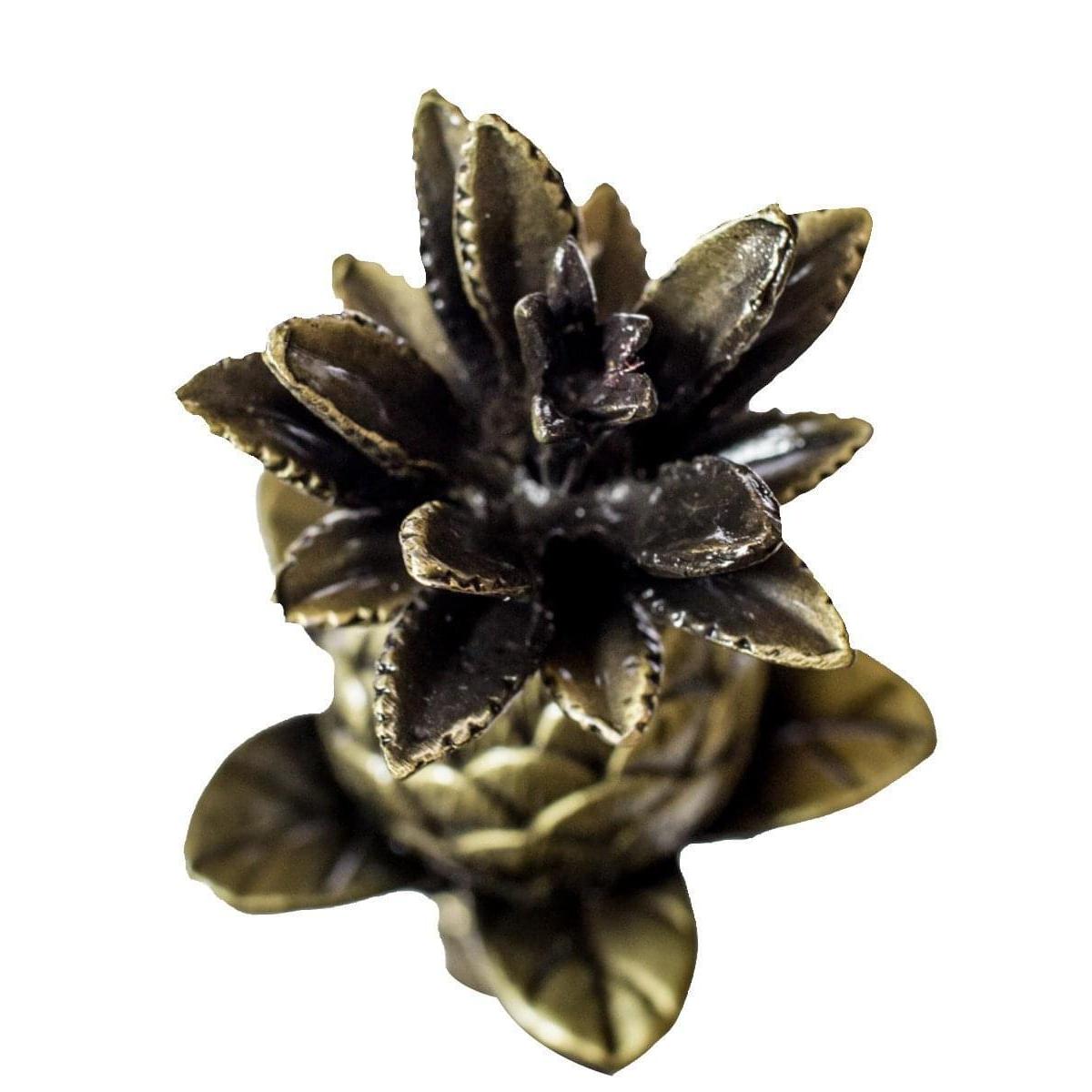 Blooming Pineapple Ceiling Fan Pull, 3"h with 12" Antiqued Brass Chain