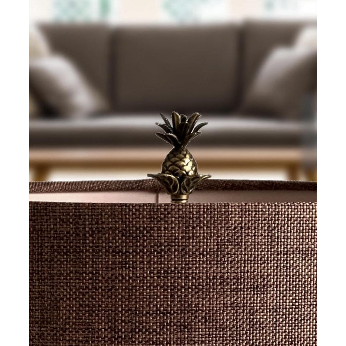 Blooming Pineapple Lamp Finial Antique Brass Metal 3"h