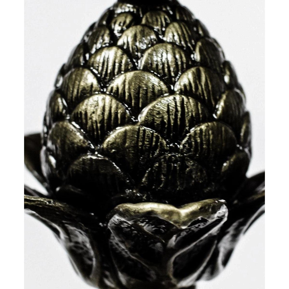 Blooming Pineapple Lamp Finial Antique Brass Metal 3"h