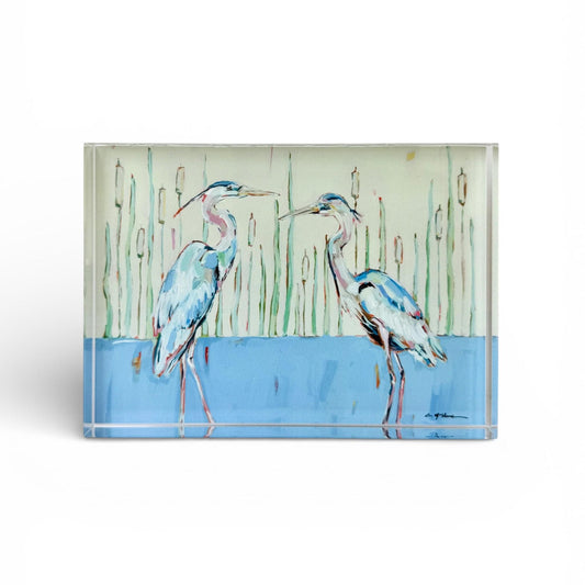 Blue Herons Acrylic Tabletop Art