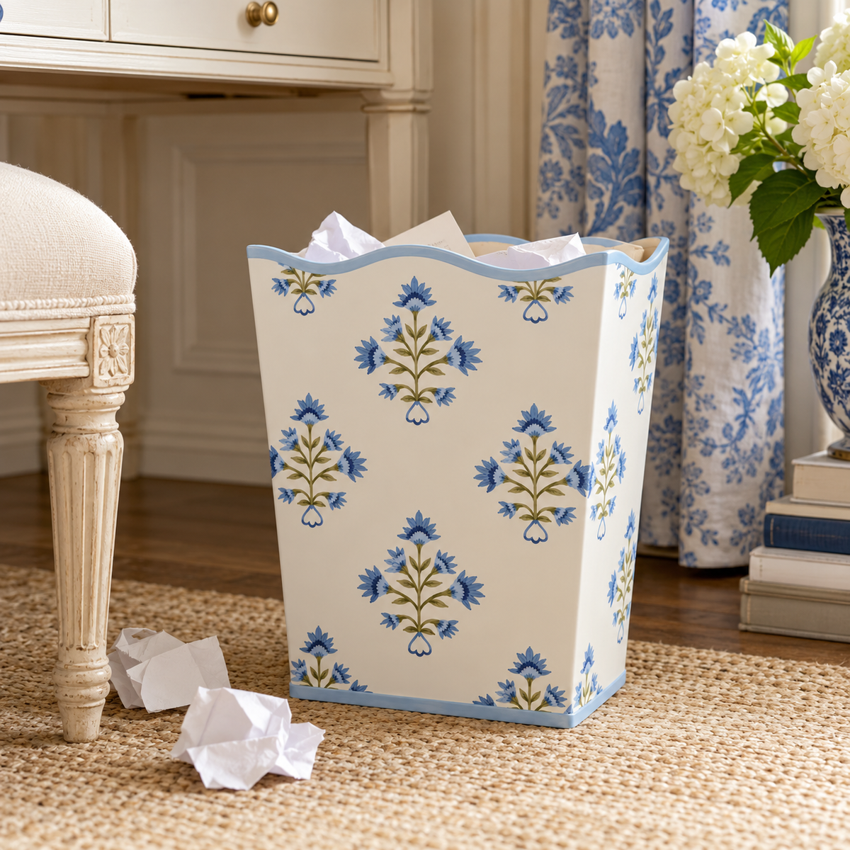 Willow Bloom Square Wastepaper Basket & Tissue (2 Options)