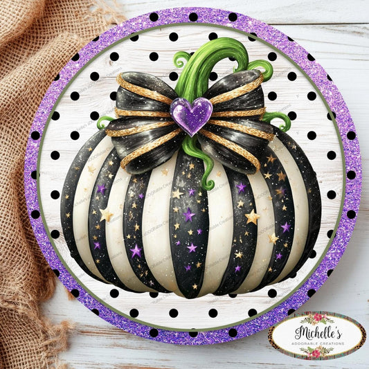 Bougee Pumpkin Purple Black Sign