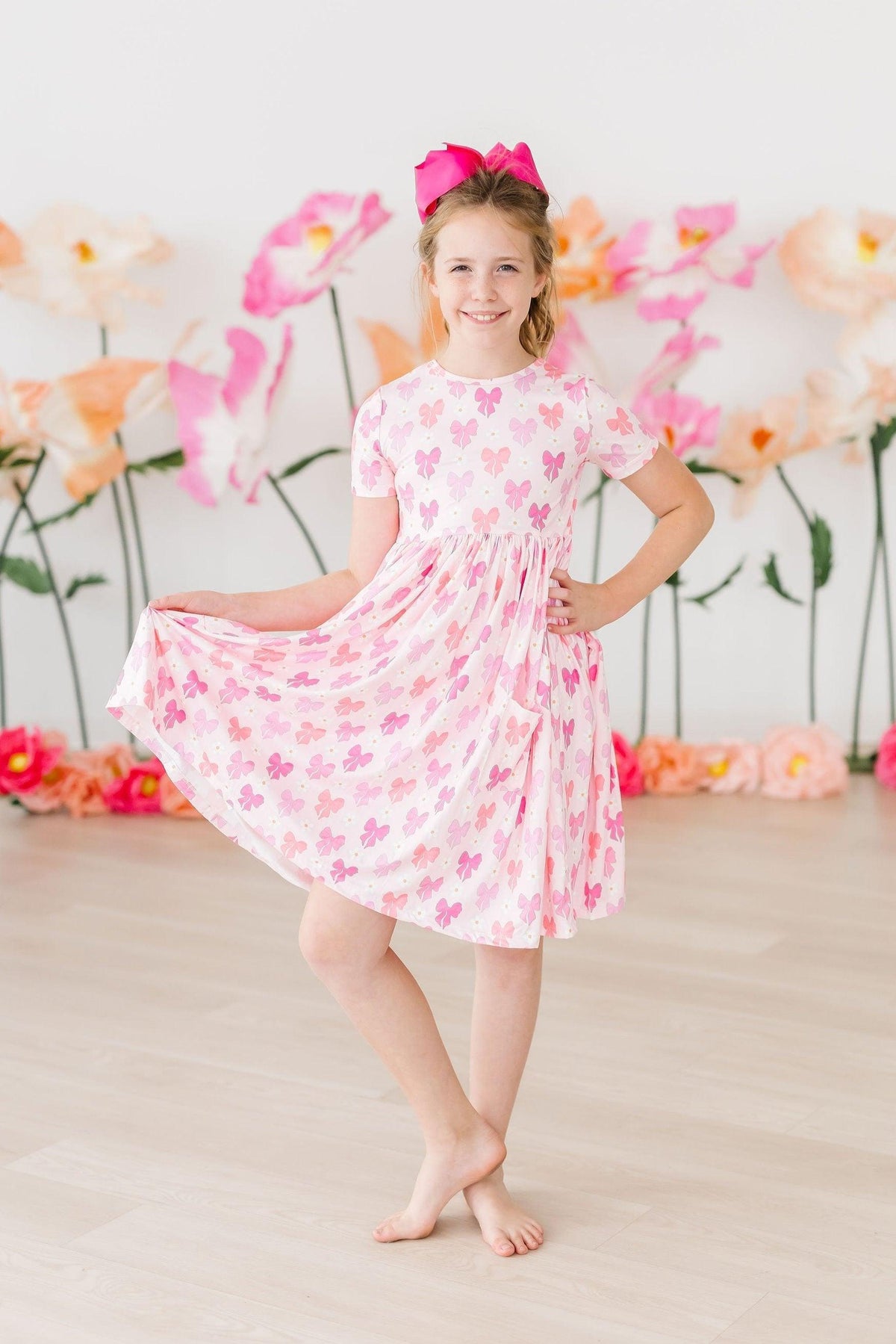 SALE Bow Beauty S/S Pocket Twirl Dress