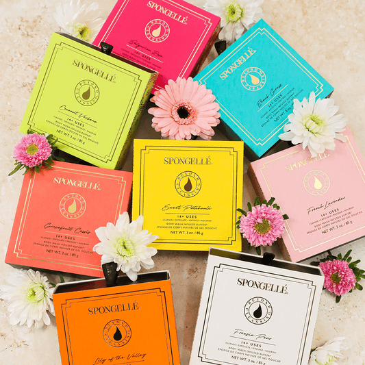 a group of boxes with flowers