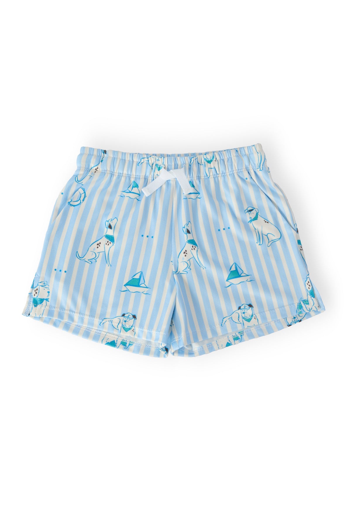 a pair of blue and white striped shorts