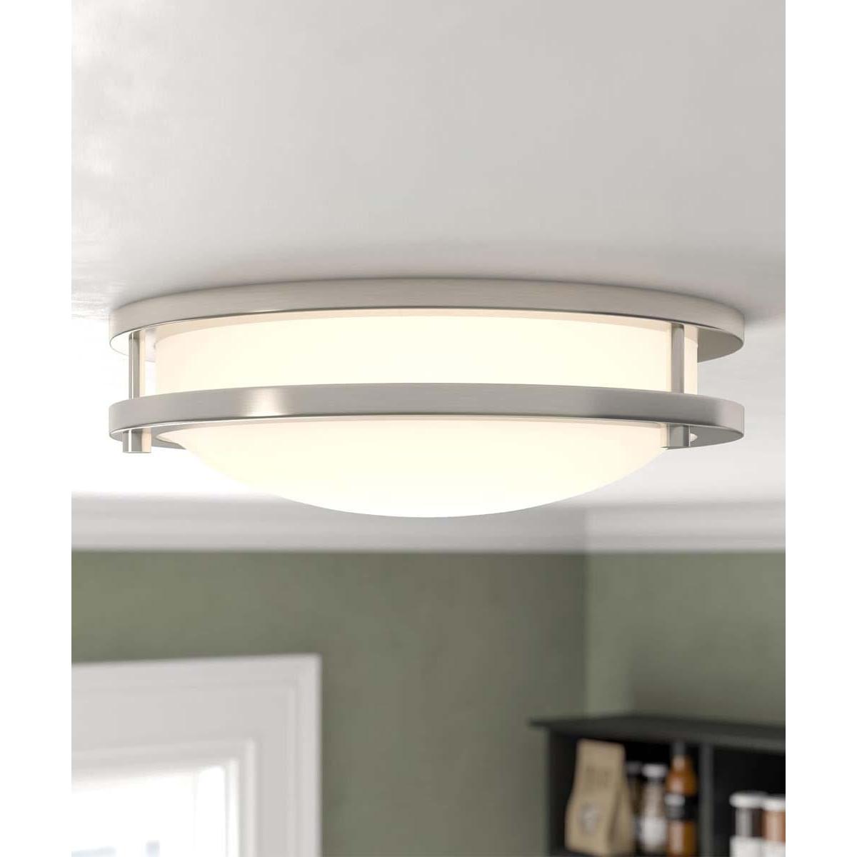 Brilli 13"W 1-Light LED "Get in Sync" Day-to-Night Circadian Flush Mount Light Fixture