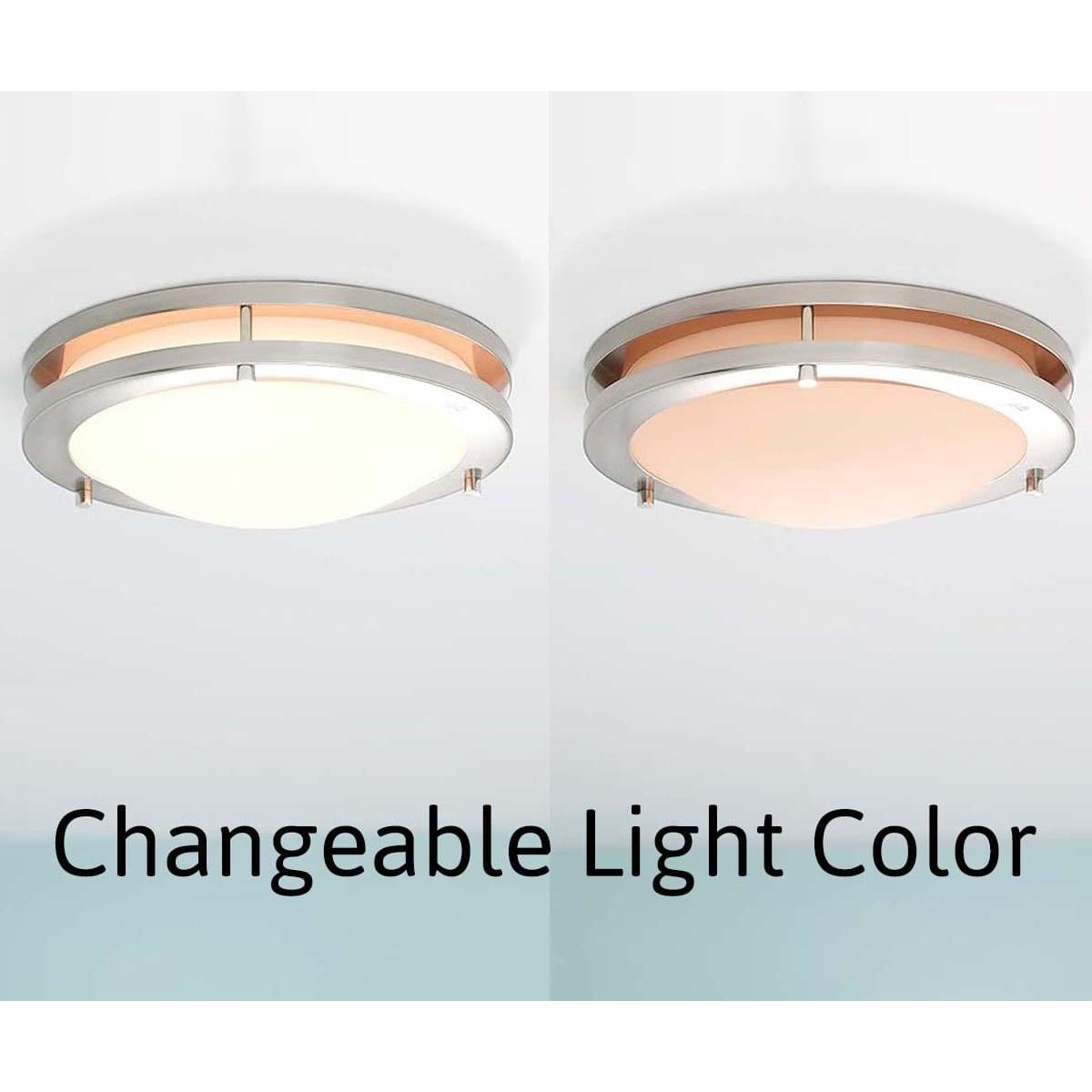 Brilli 13"W 1-Light LED "Get in Sync" Day-to-Night Circadian Flush Mount Light Fixture