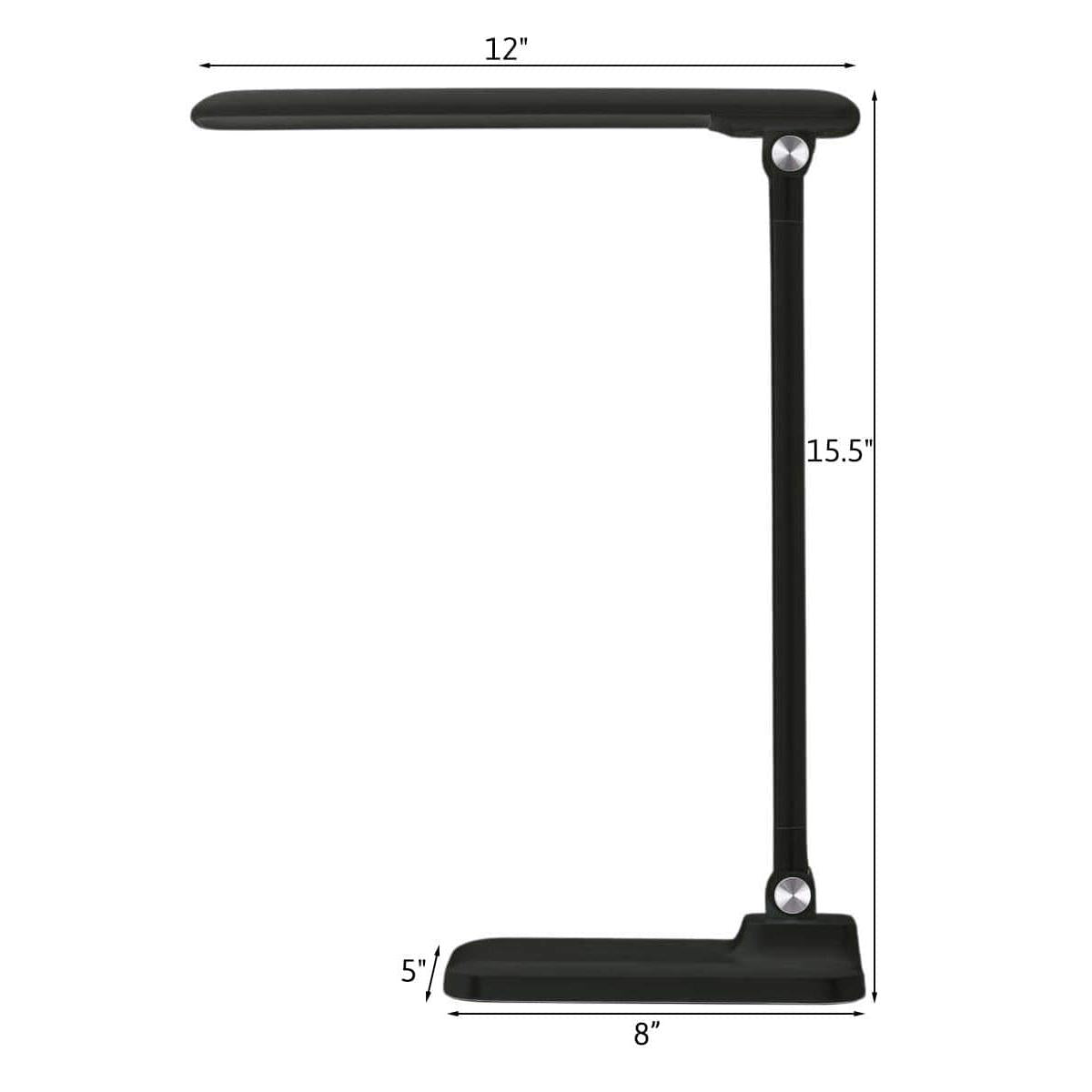 Brilli 15"H Bright-Clean Antimicrobial LED Desk Lamp Matte Black Finish with Wireless Charging