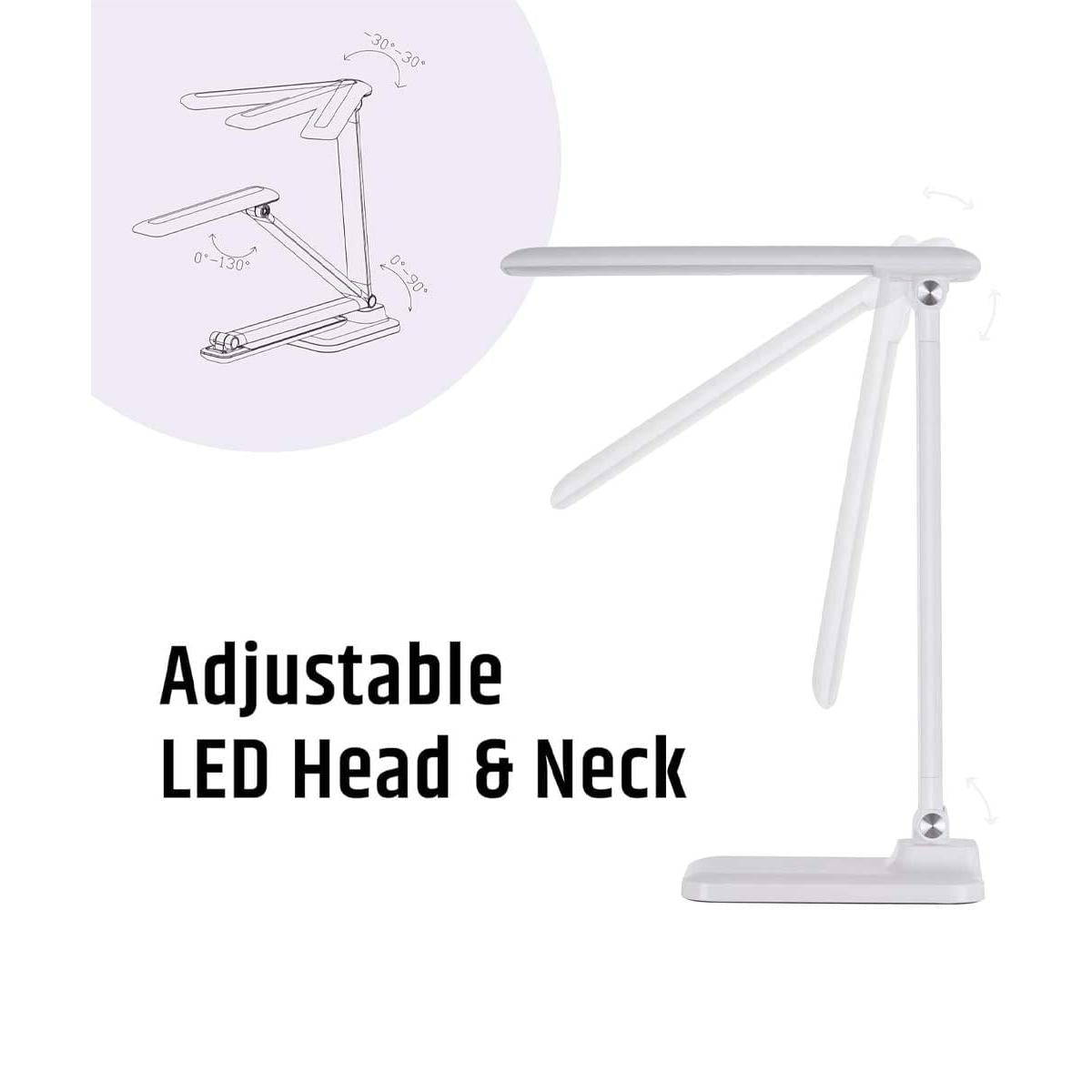 Brilli 15"H Bright-Clean Antimicrobial LED Desk Lamp Matte White Finish with Wireless Charging
