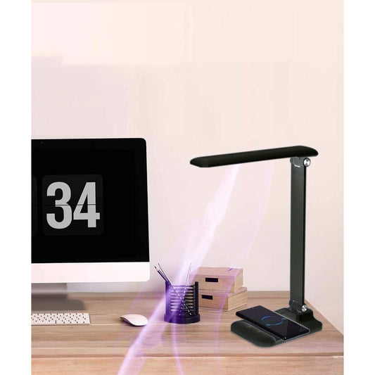 Brilli 15"H LED Desk Lamp (Set of 2) Matte Black Finish with Wireless Charging