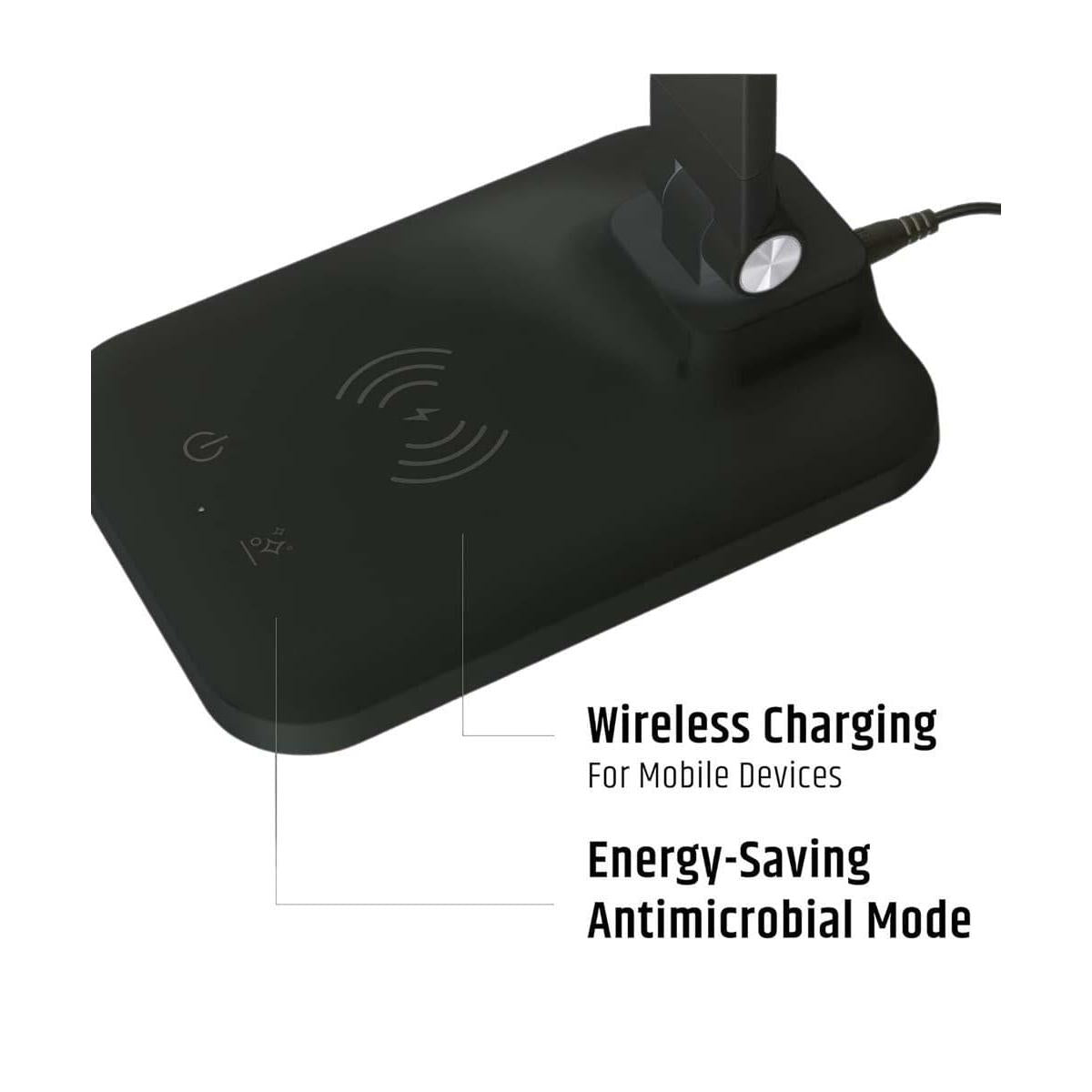 a black wireless charging pad