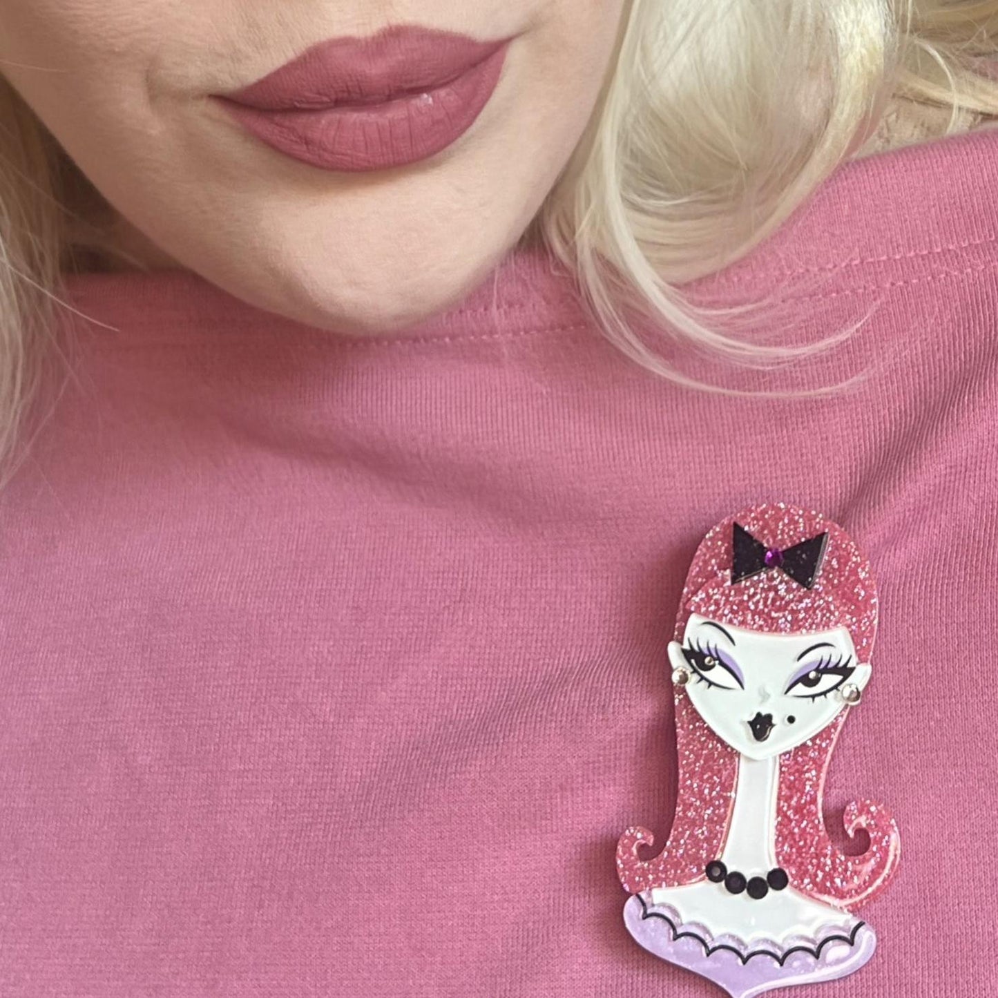 Bubblegum Boo Spooky Doll Brooch by Miss Fluff x Lipstick & Chrome
