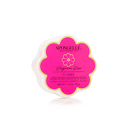 a pink and white object with a pink label