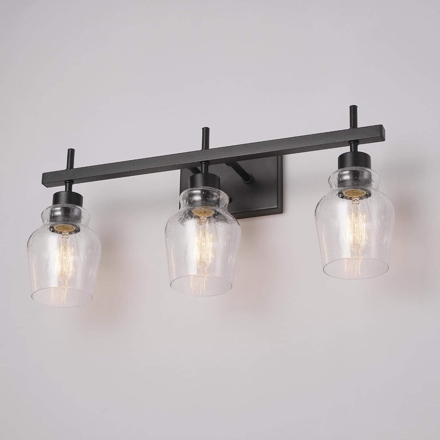 Bunbury 5-Piece "All-in-One" Bathroom Set, Matte Black, 3-Light Vanity Light Combo