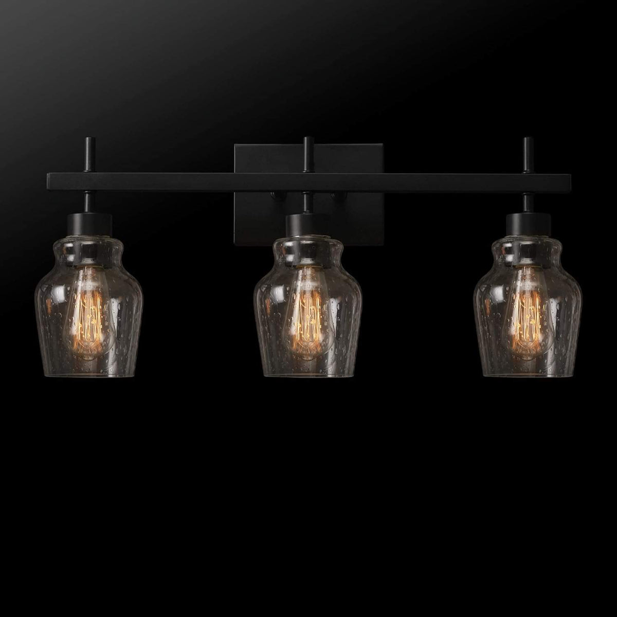 Bunbury 5-Piece "All-in-One" Bathroom Set, Matte Black, 3-Light Vanity Light Combo