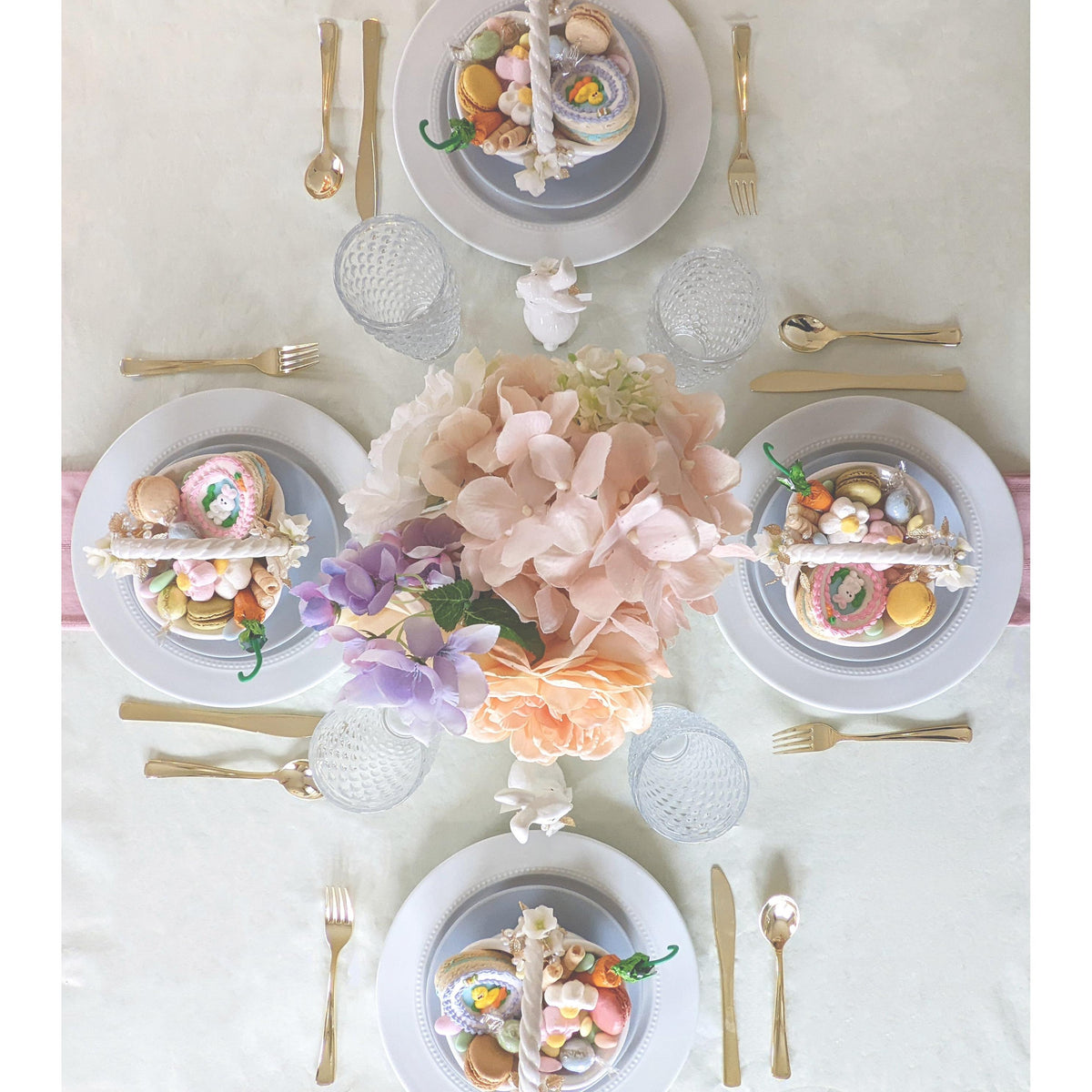Bunny and Basket Serving Dish with Card Holder
