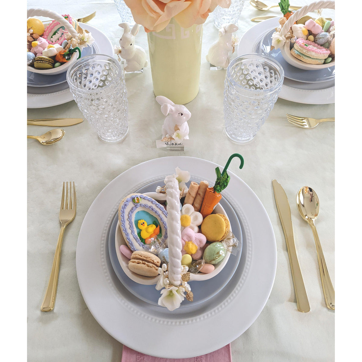 Bunny and Basket Serving Dish with Card Holder