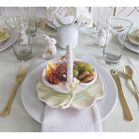 Bunny and Basket Serving Dish with Card Holder
