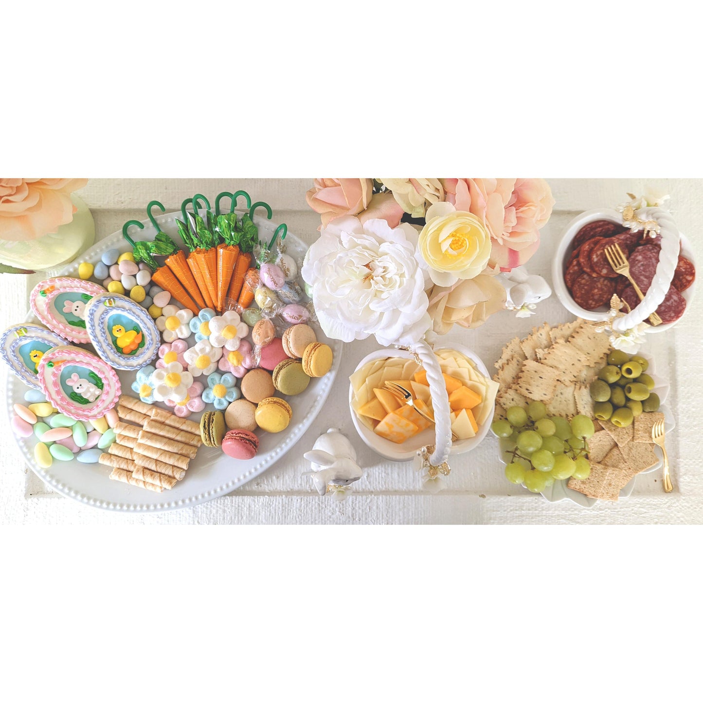 Bunny and Basket Serving Dish with Card Holder