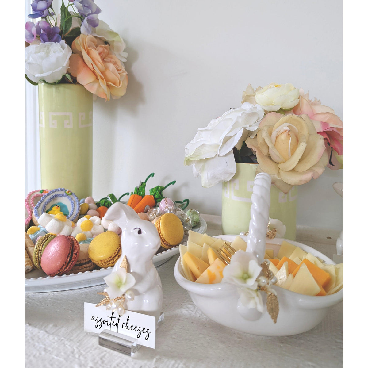 Bunny and Basket Serving Dish with Card Holder
