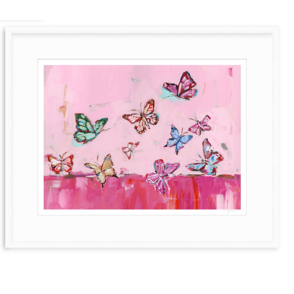 Butterfly Wishes Hot Pink Fine Art Print